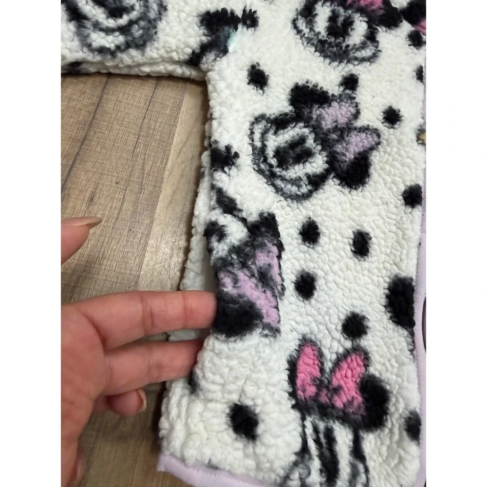 Disney Jumping Beans Minnie Mouse Sherpa Fleece Jacket Girls 3T Full Zip